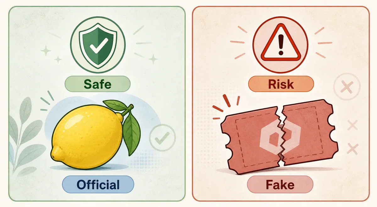 Safe versus fake Sell Lemons code source comparison illustration