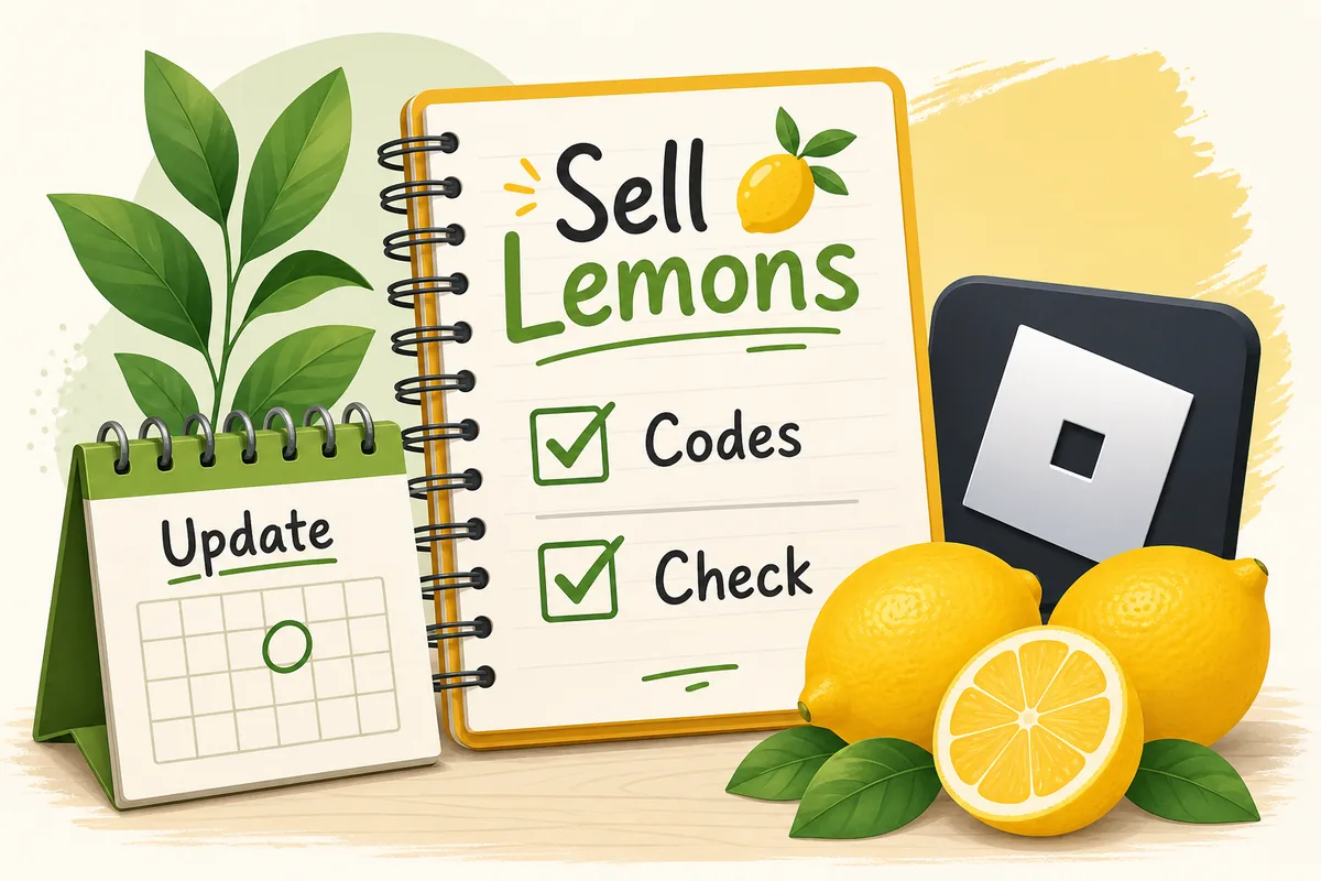 Illustration for checking Sell Lemons codes, updates, and official Roblox sources