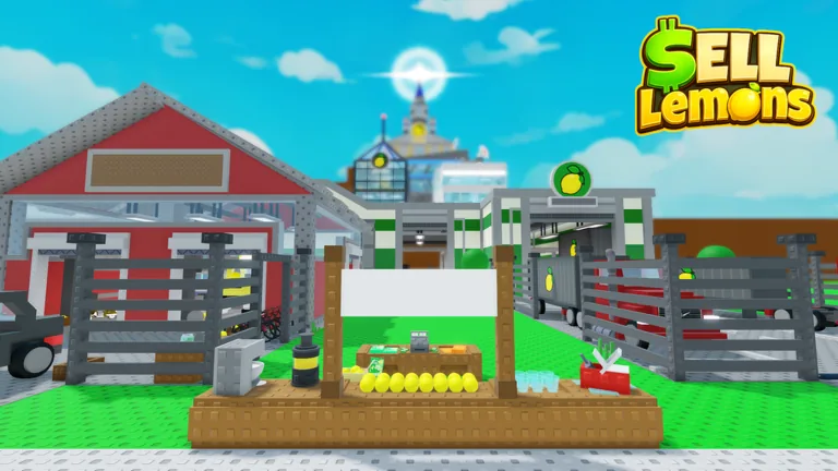 Official Sell Lemons screenshot of the lemonade stand and starting area